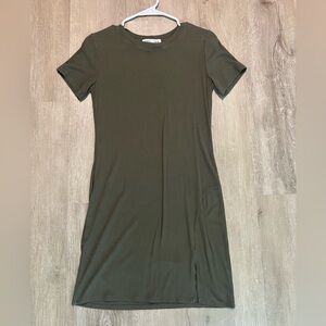 Olive Green Short Sleeve Dress